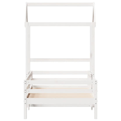 Bedframe met huisje massief grenenhout wit 75x190 cm