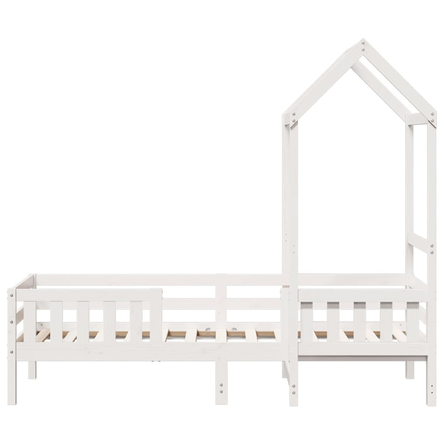 Bedframe met huisje massief grenenhout wit 75x190 cm