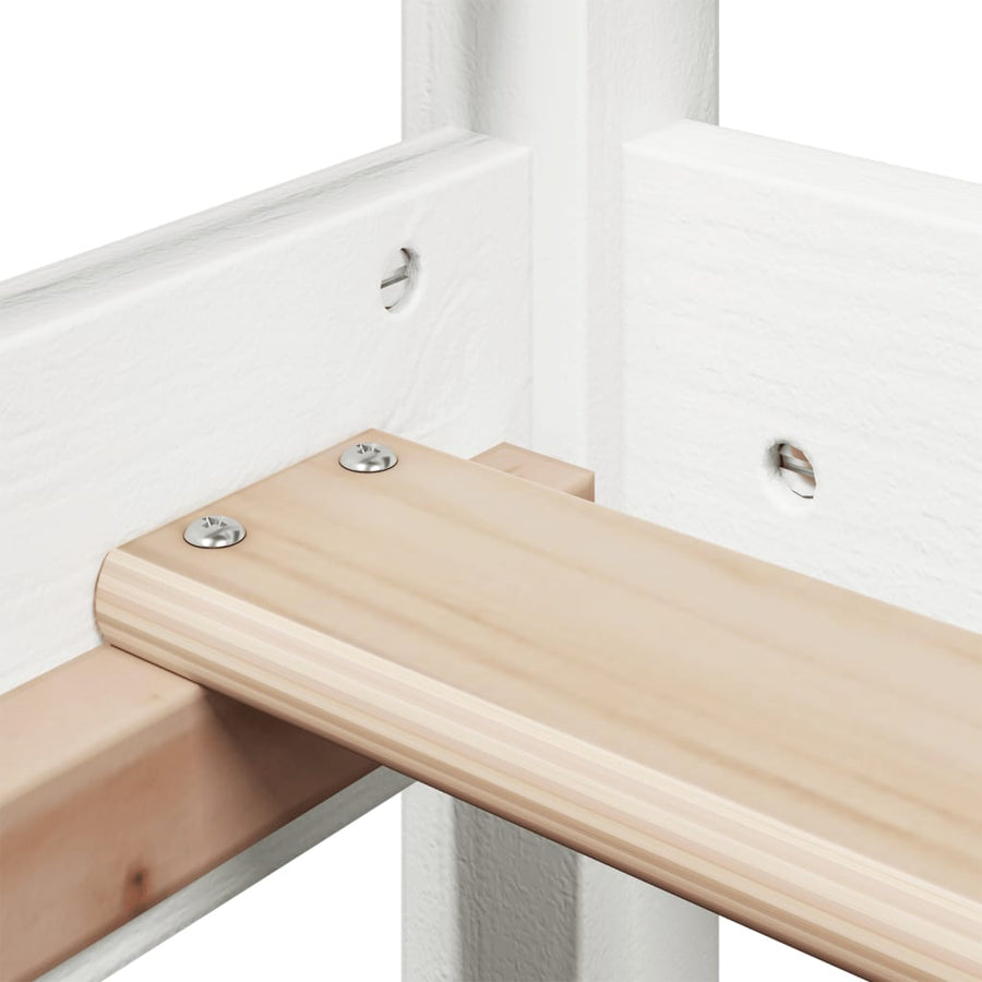 Bedframe met huisje massief grenenhout wit 75x190 cm