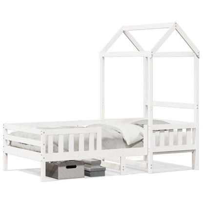 Bedframe met huisje massief grenenhout wit 75x190 cm