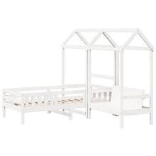 Kinderbed met huisje en bankje massief grenenhout wit 80x200 cm