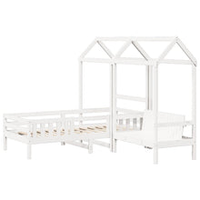 Kinderbed met dak massief grenenhout wit 75x190 cm