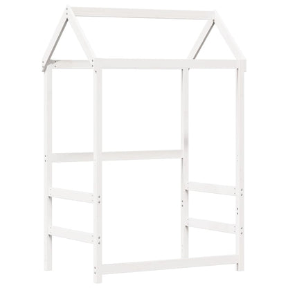 Kinderbed met dak massief grenenhout wit 75x190 cm