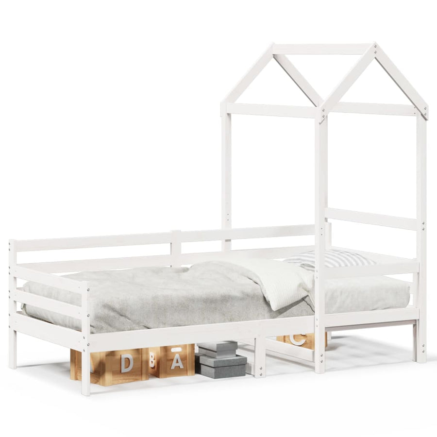 Slaapbank met bedhuis 80x200 cm massief grenenhout wit