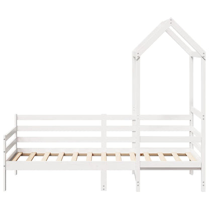 Slaapbank met bedhuis 80x200 cm massief grenenhout wit