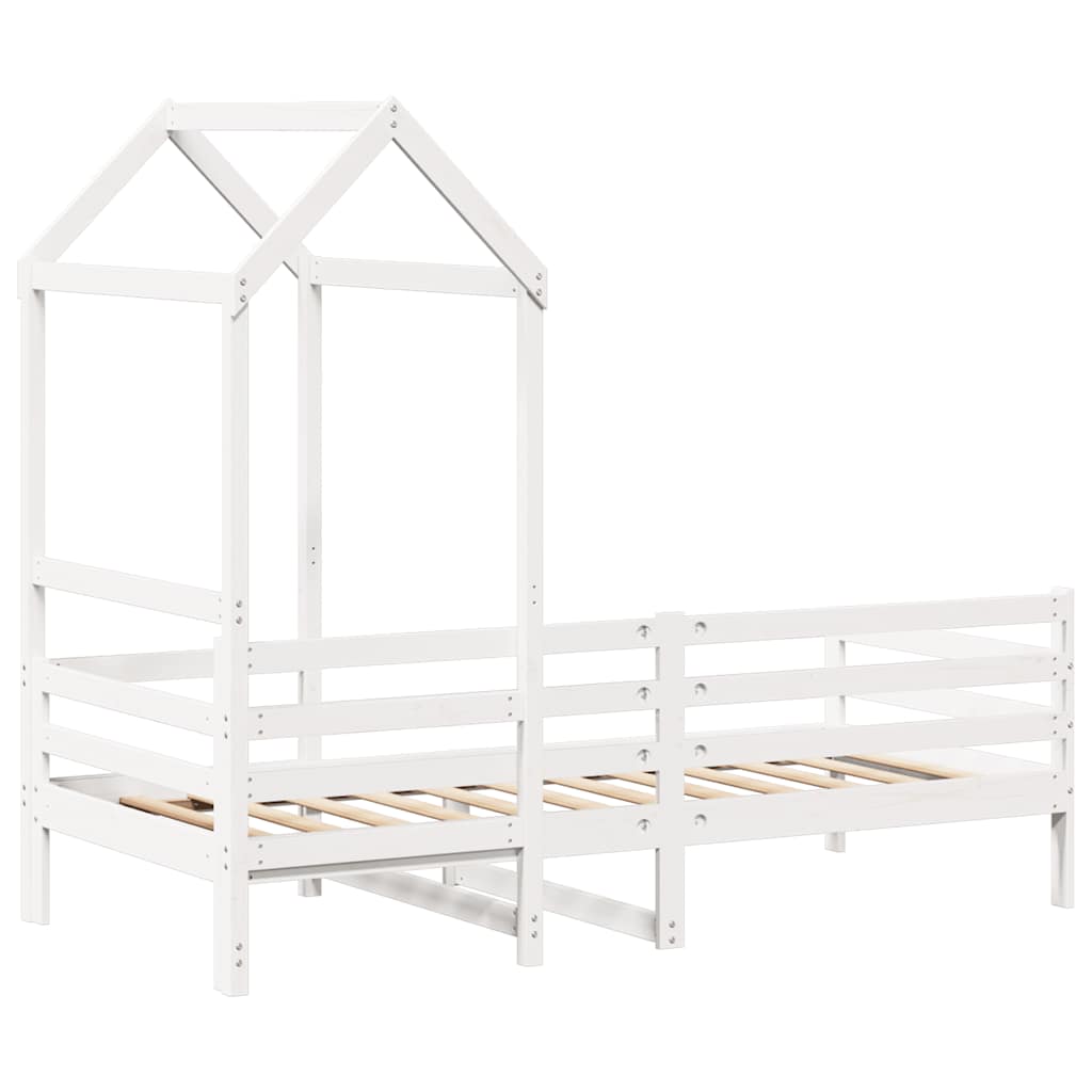 Slaapbank met bedhuis 80x200 cm massief grenenhout wit