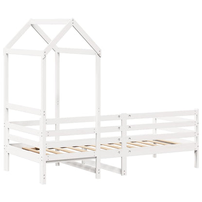 Slaapbank met bedhuis 80x200 cm massief grenenhout wit