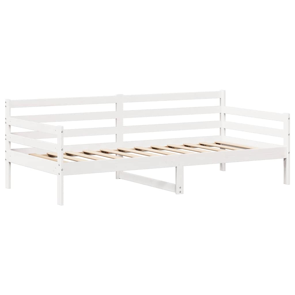 Kinderbed met huisje en bankje massief grenenhout wit 80x200 cm