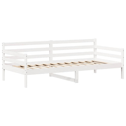 Kinderbed met huisje en bankje massief grenenhout wit 80x200 cm