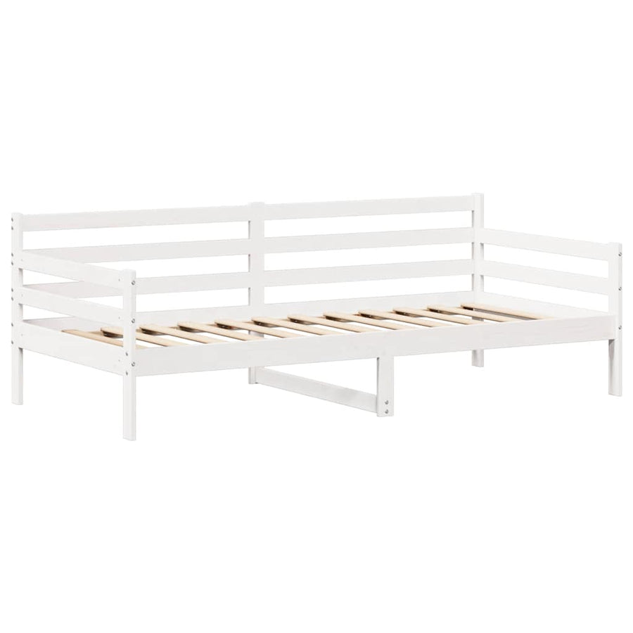 Kinderbed met huisje en bankje massief grenenhout wit 80x200 cm