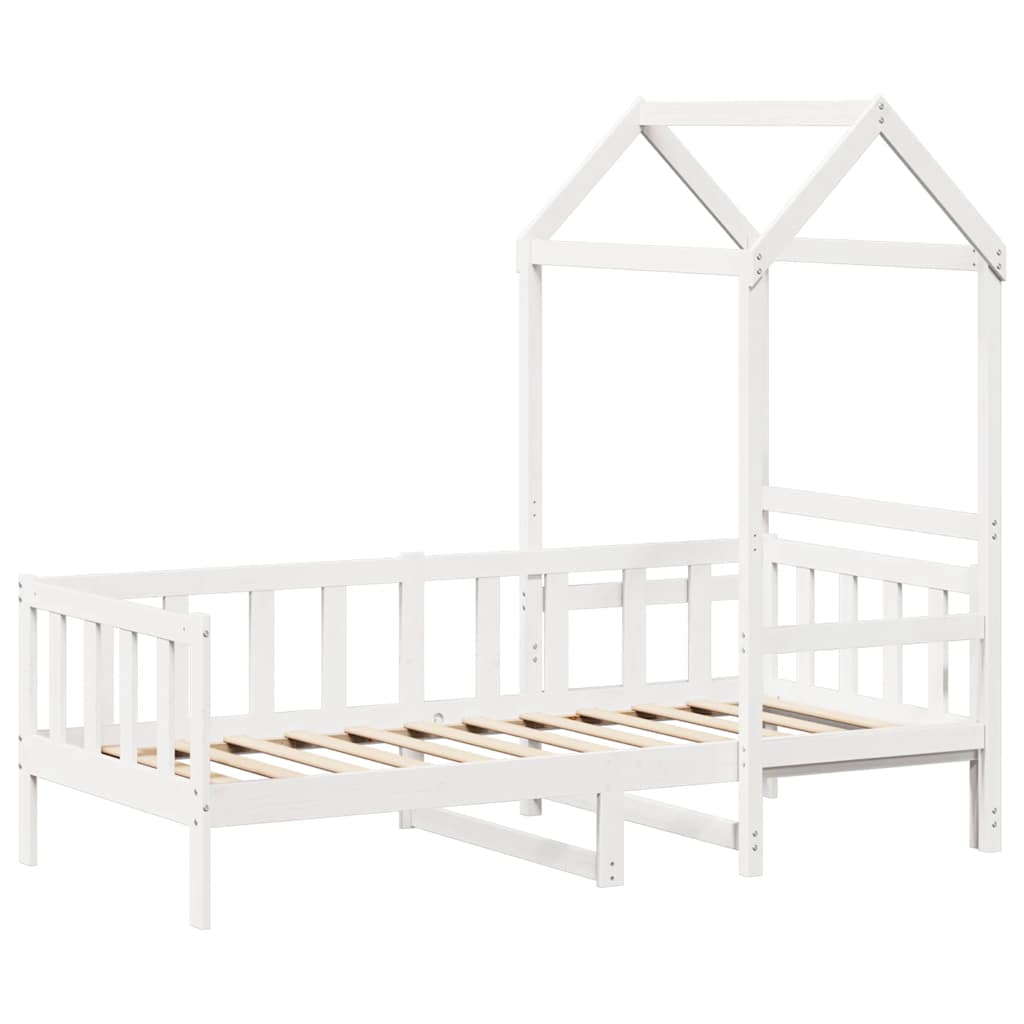 Slaapbank Met Bedhuis Massief Grenenhout 80 x 200 cm Wit