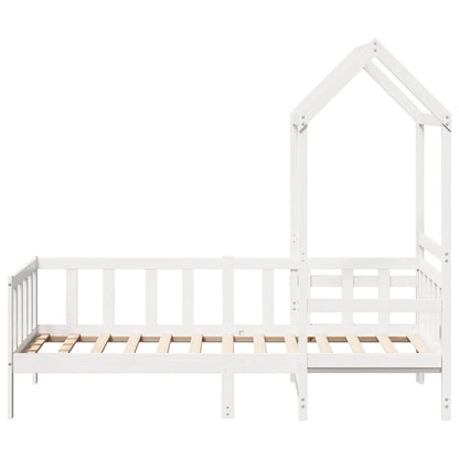 Slaapbank Met Bedhuis Massief Grenenhout 80 x 200 cm Wit