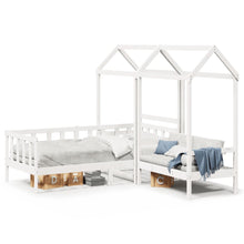 Kinderbed Met Huisje En Bankje Massief Grenenhout 80 x 200 cm Wit