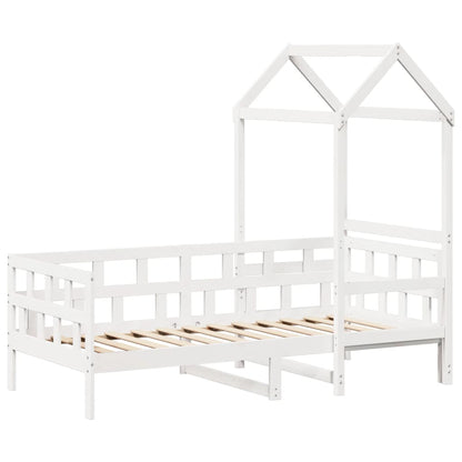 Slaapbank met bedhuis 80x200 cm massief grenenhout wit