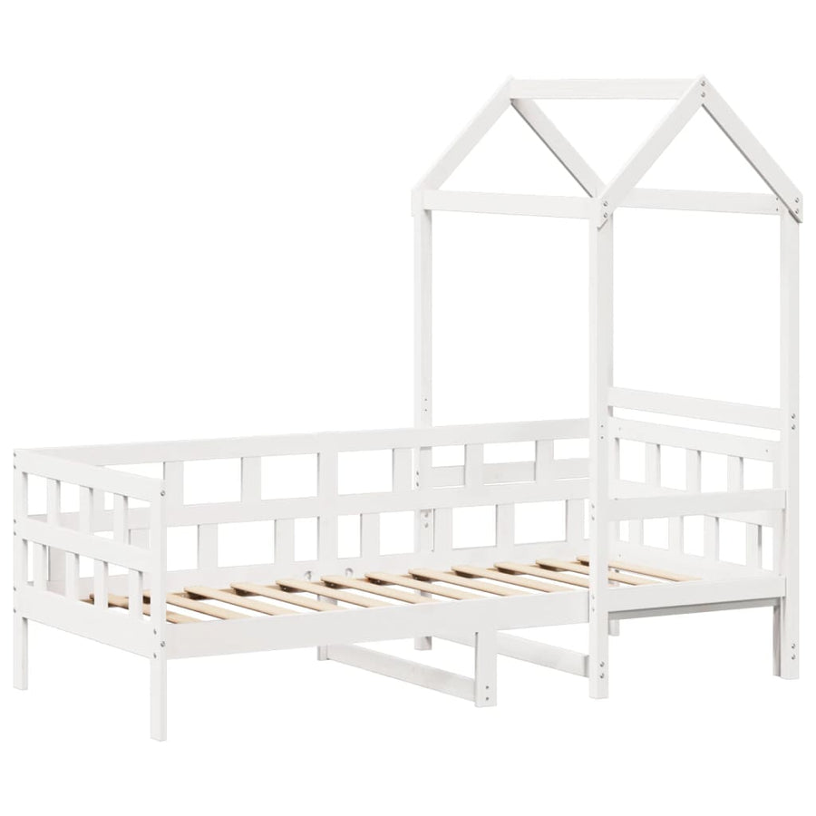 Slaapbank met bedhuis 80x200 cm massief grenenhout wit
