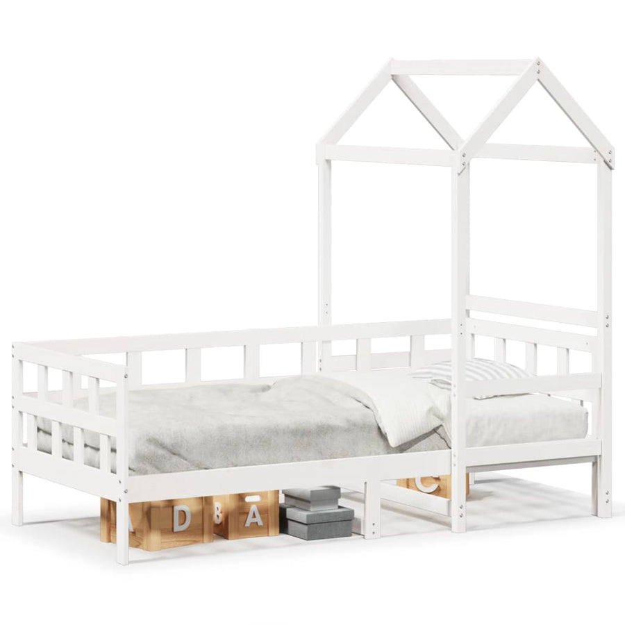 Slaapbank met bedhuis 80x200 cm massief grenenhout wit