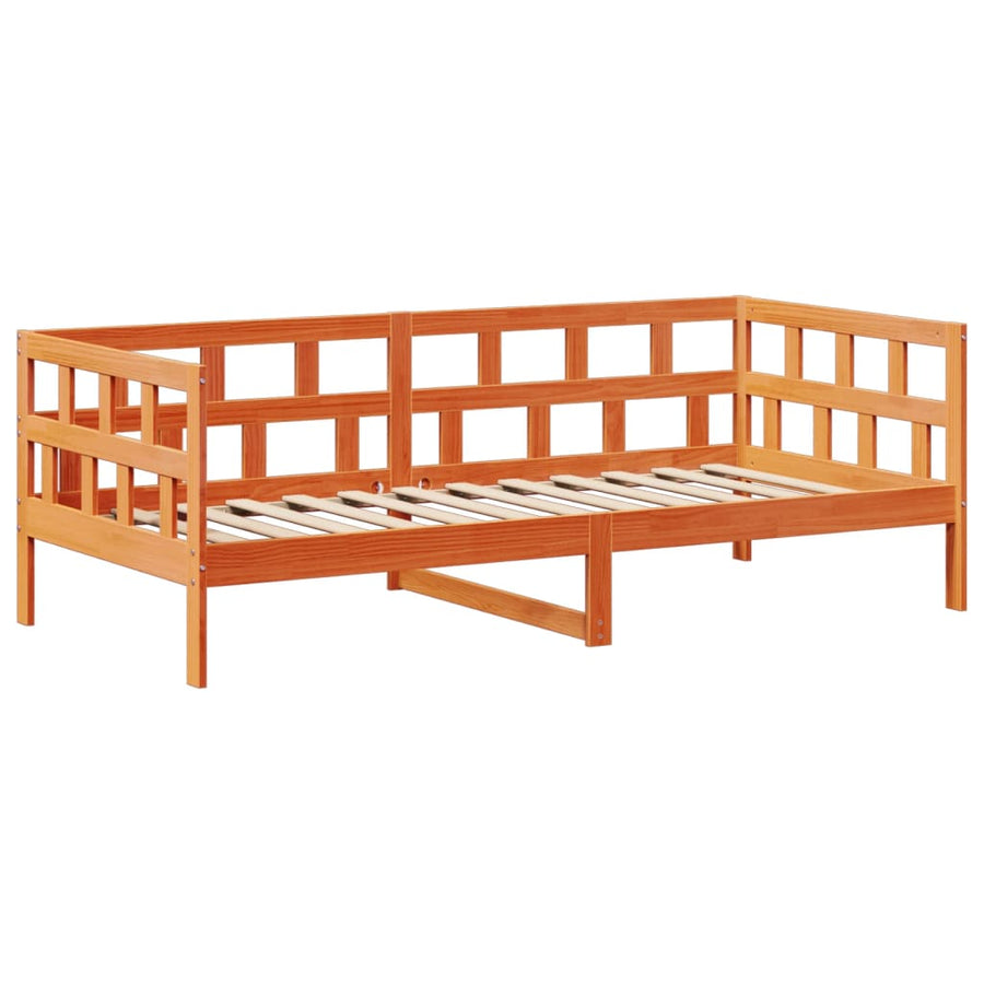 Kinderbed met huisje massief grenenhout wasbruin 80x200 cm