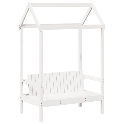 Kinderbedset met huisje massief grenenhout wit 80x200 cm