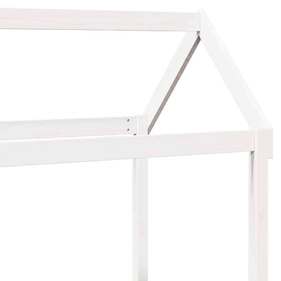 Kinderbedset met huisje massief grenenhout wit 80x200 cm