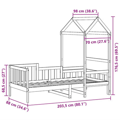 Slaapbank met huisje 80x200 cm massief grenenhout