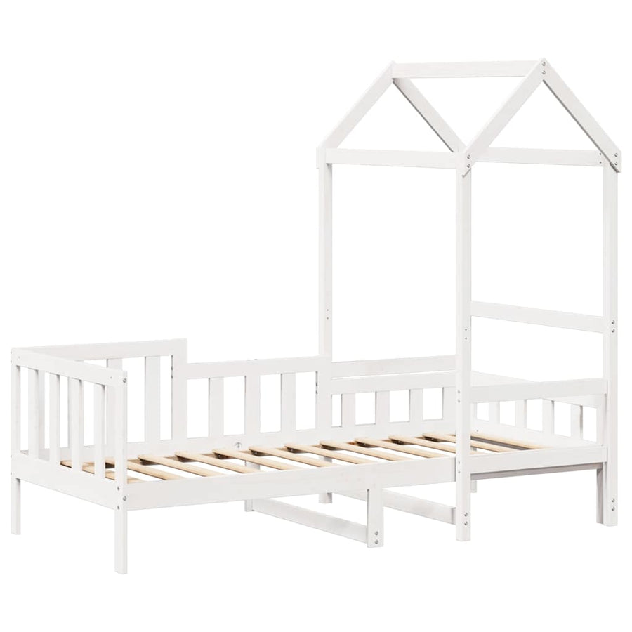 Slaapbank met bedhuis 80x200 cm massief grenenhout wit
