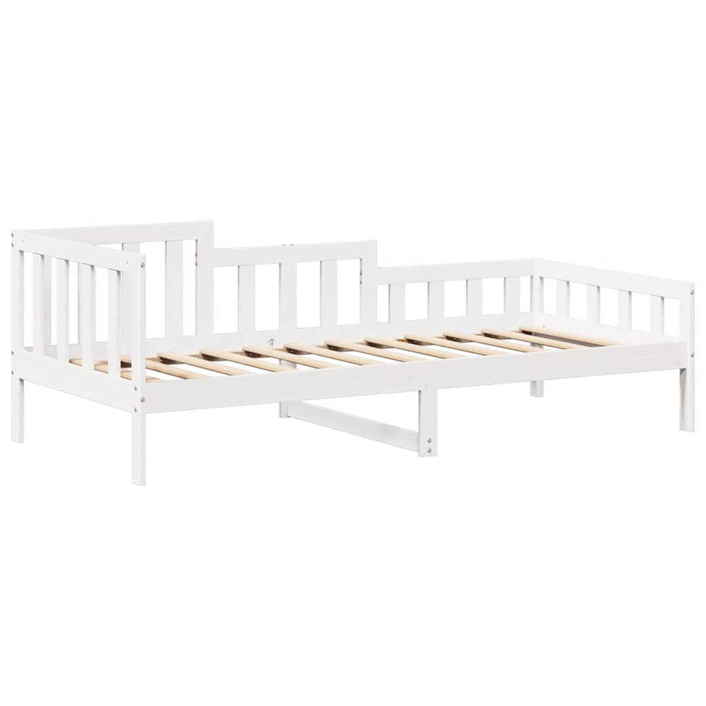 Kinderbed met huisje en bankje massief grenenhout wit 80x200 cm