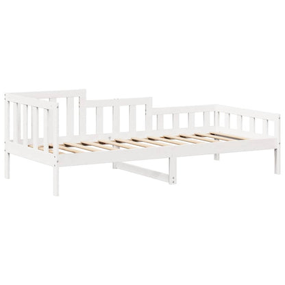 Kinderbed met huisje en bankje massief grenenhout wit 80x200 cm