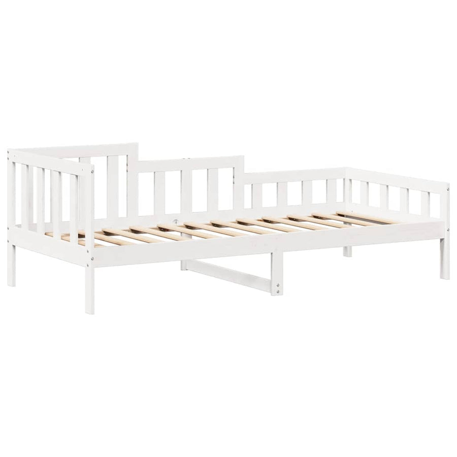 Kinderbed met huisje en bankje massief grenenhout wit 80x200 cm