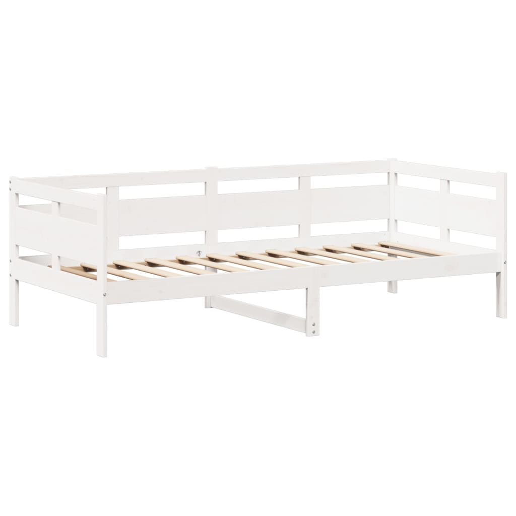 Kinderbed met huisje en bankje massief grenenhout wit 80x200 cm