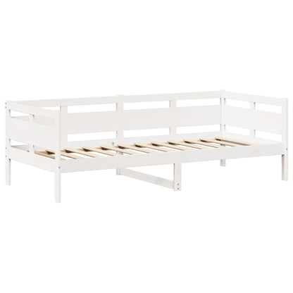 Kinderbed met huisje en bankje massief grenenhout wit 80x200 cm