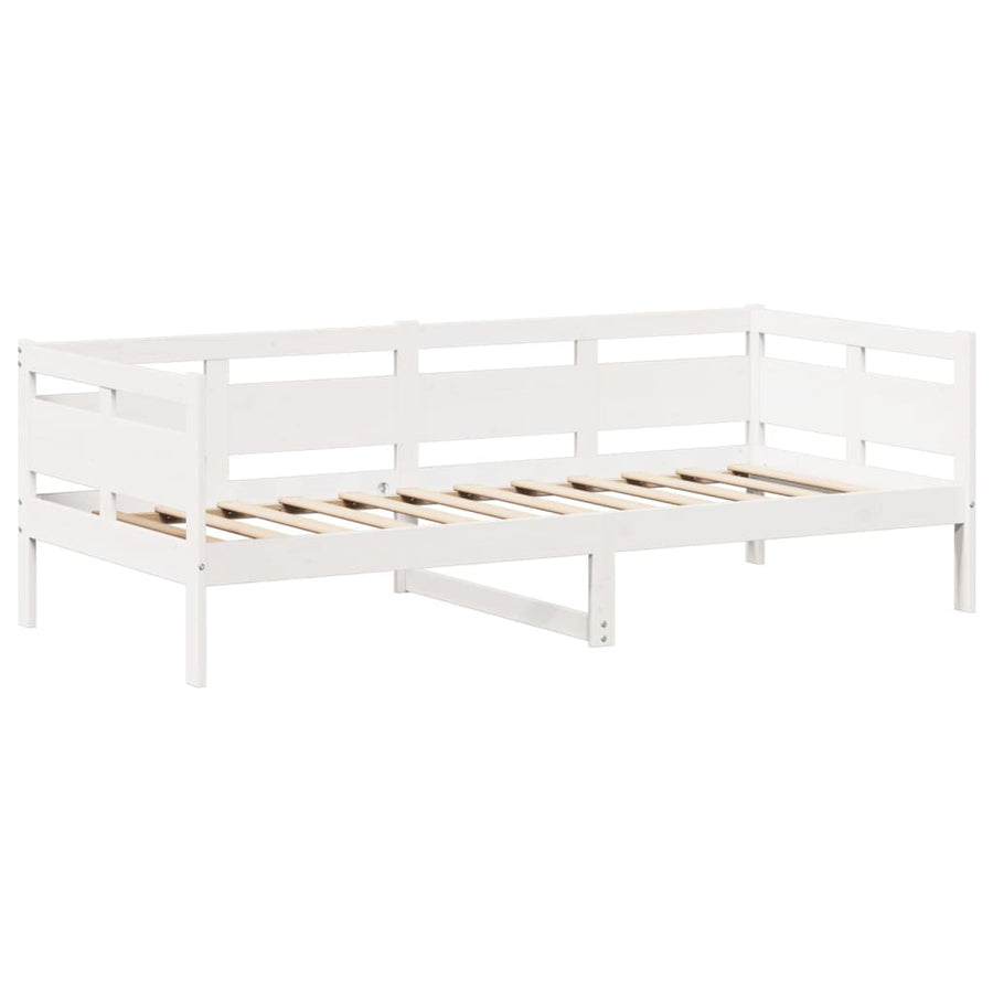 Kinderbed met huisje en bankje massief grenenhout wit 80x200 cm
