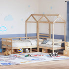 Kinderbed met huisje en bankje massief grenenhout 90x190 cm