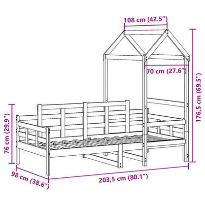 Slaapbank met huisje 90x200 cm massief grenenhout