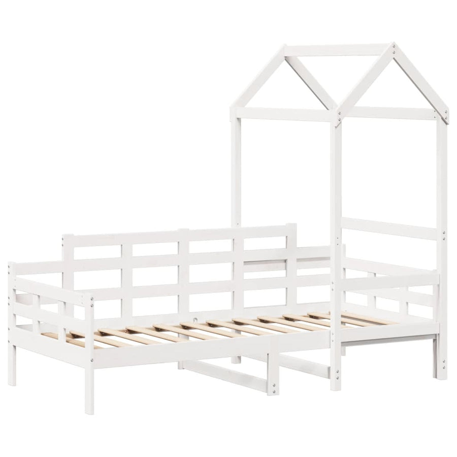 Slaapbank met bedhuis 80x200 cm massief grenenhout wit