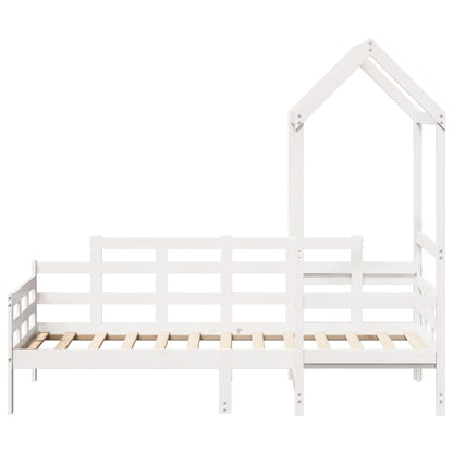Slaapbank met bedhuis 80x200 cm massief grenenhout wit