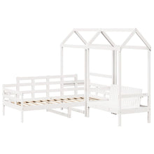 Kinderbed met huisje en bankje massief grenenhout wit 80x200 cm