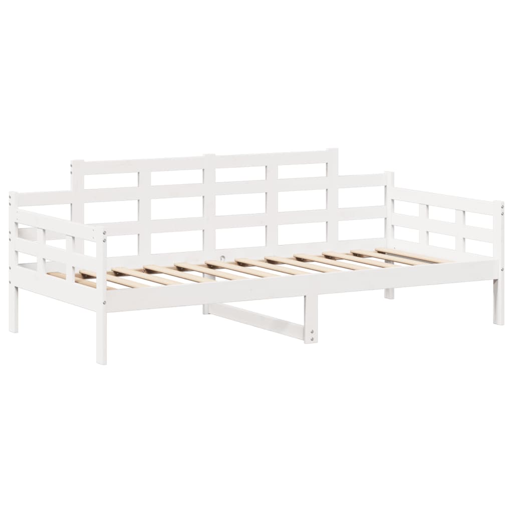 Kinderbed met huisje en bankje massief grenenhout wit 80x200 cm
