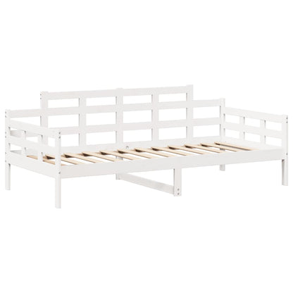 Kinderbed met huisje en bankje massief grenenhout wit 80x200 cm