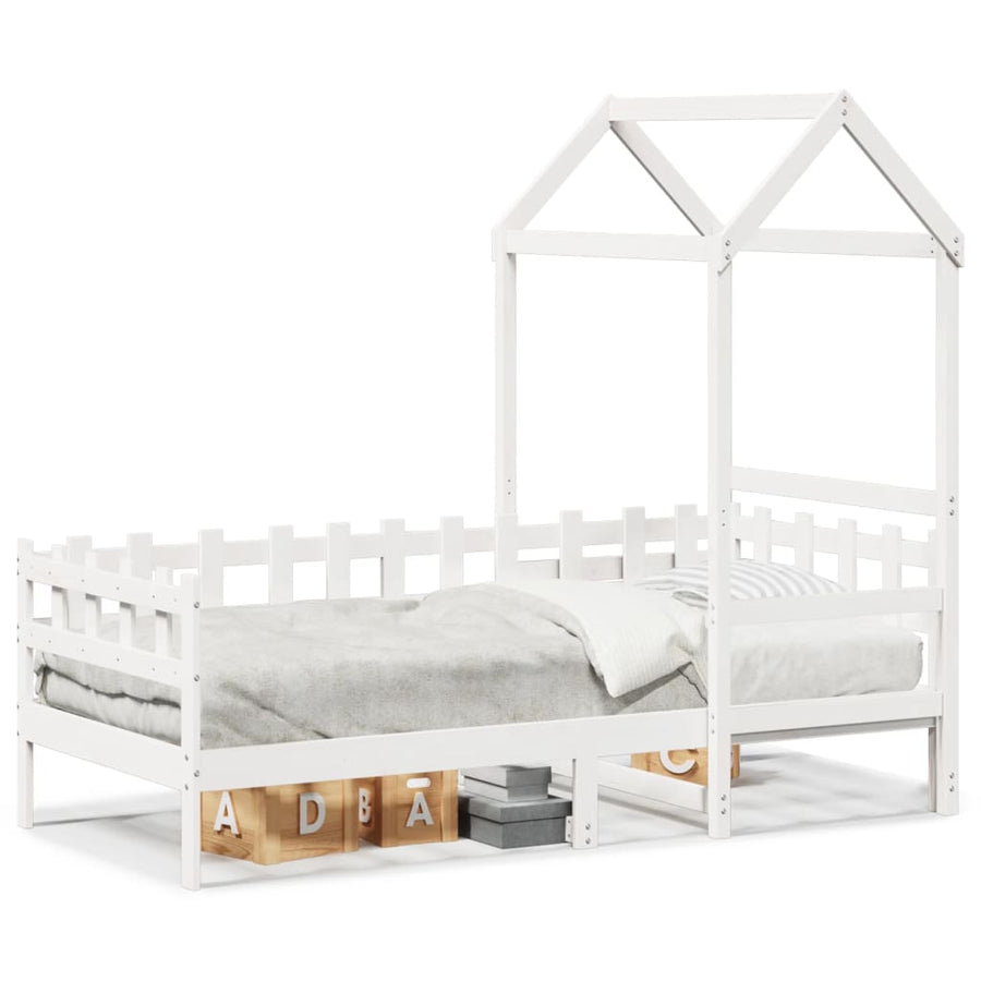 Slaapbank met bedhuis 80x200 cm massief grenenhout wit