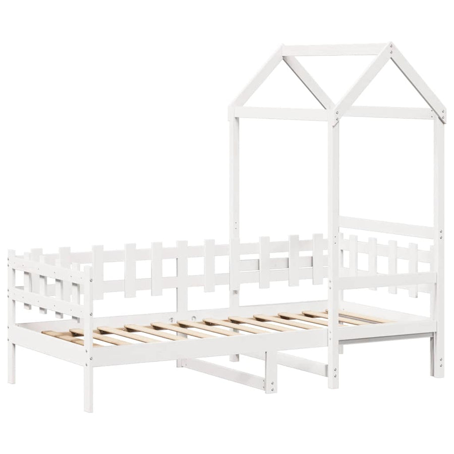 Slaapbank met bedhuis 80x200 cm massief grenenhout wit