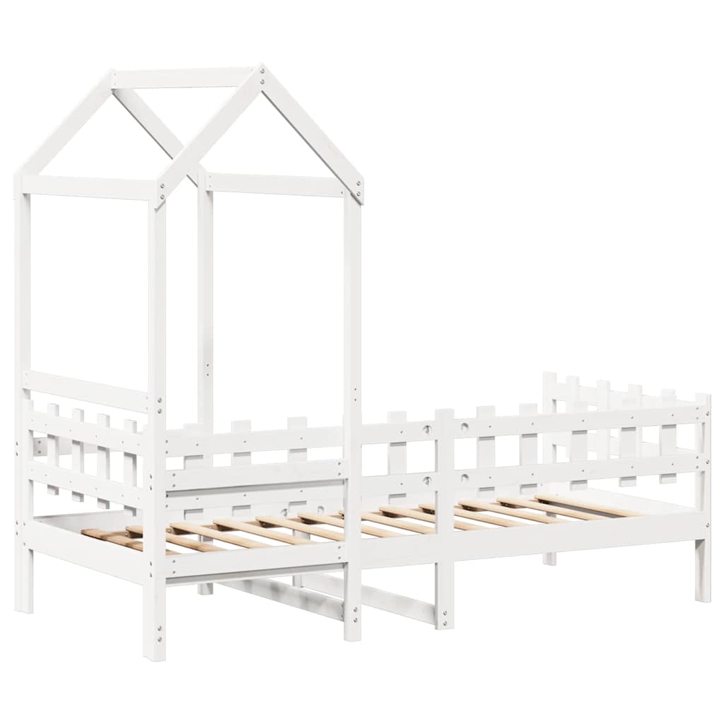 Slaapbank met bedhuis 80x200 cm massief grenenhout wit