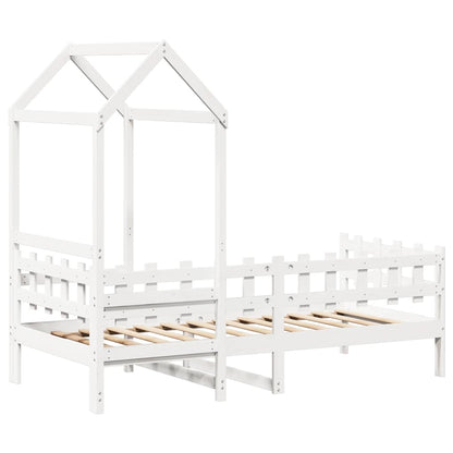 Slaapbank met bedhuis 80x200 cm massief grenenhout wit