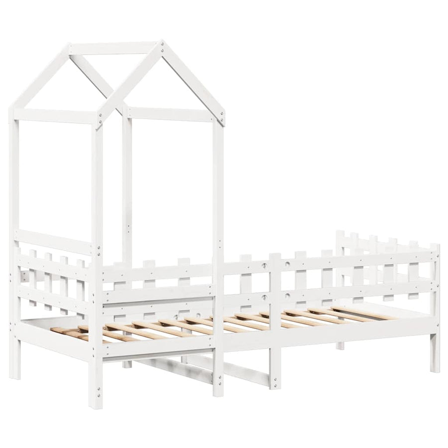 Slaapbank met bedhuis 80x200 cm massief grenenhout wit