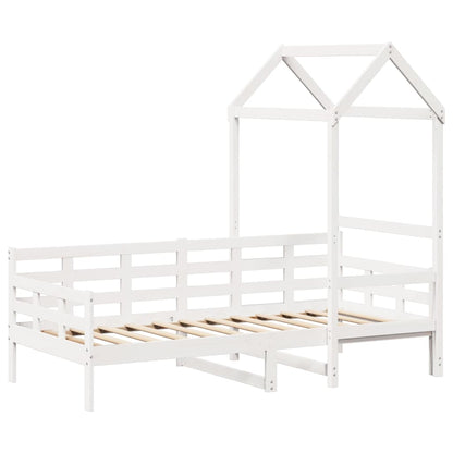 Slaapbank met bedhuis 80x200 cm massief grenenhout wit