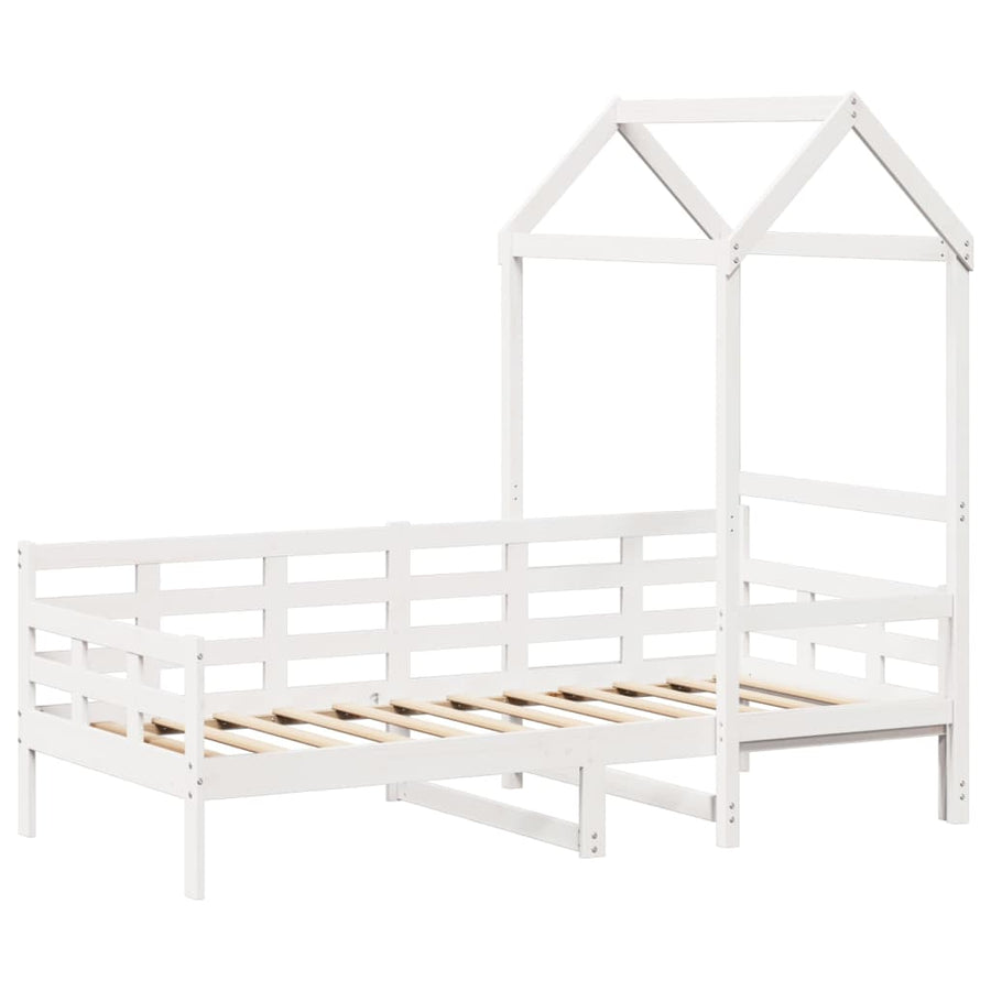 Slaapbank met bedhuis 80x200 cm massief grenenhout wit