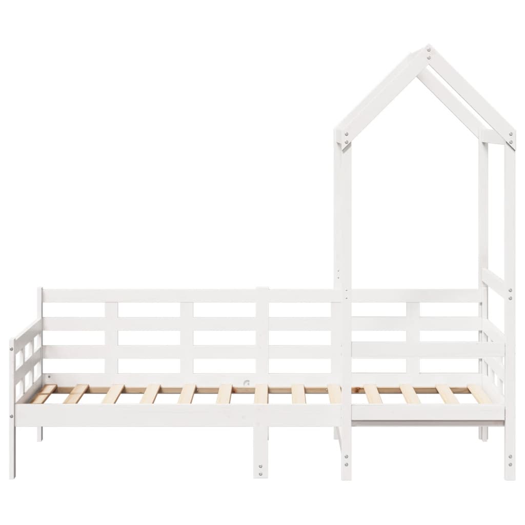 Slaapbank met bedhuis 80x200 cm massief grenenhout wit