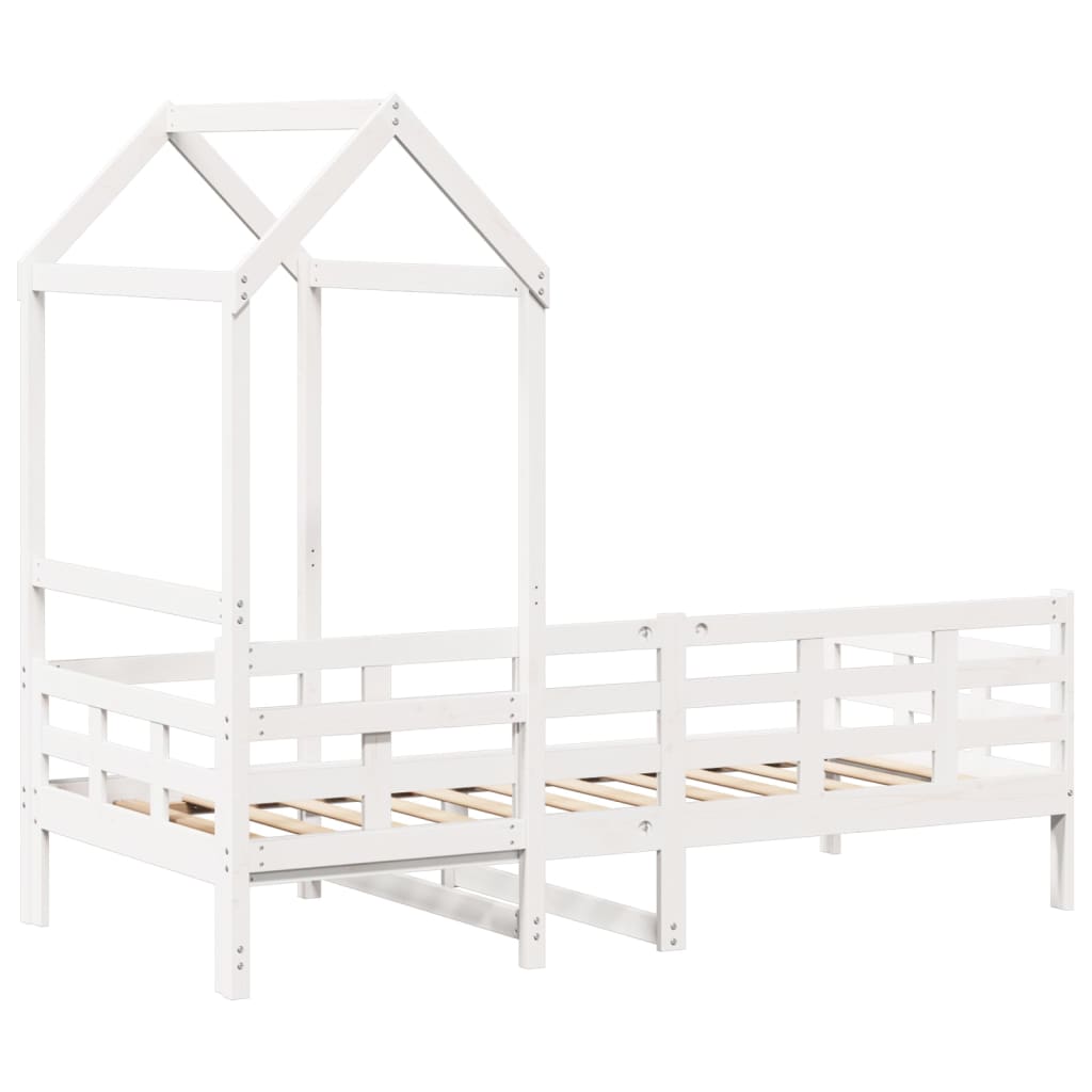 Slaapbank met bedhuis 80x200 cm massief grenenhout wit