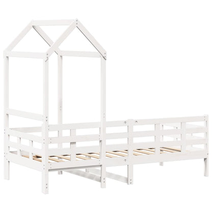 Slaapbank met bedhuis 80x200 cm massief grenenhout wit
