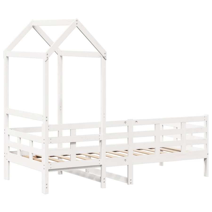 Slaapbank met bedhuis 80x200 cm massief grenenhout wit