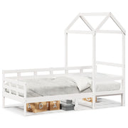 Slaapbank bedhuis 80x200 cm massief grenenhout wit